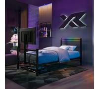 X Rocker Basecamp LED Gaming TV Single Bed Black