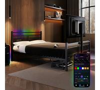 X Rocker Basecamp RGB Gaming TV Bed with App Controlled LED Light in Black | Size: Double X Rocker Black Double