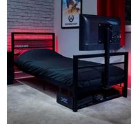 X Rocker Basecamp Rgb Single LED Gaming Tv Bed With App Controlled LED Lights - Black, Black