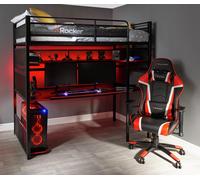 X Rocker Battle High Sleeper Gaming Bed & Alexis Mattress