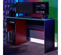 X ROCKER Carbon-Tek 124 x 50cm PC RGB Gaming Desk with Wireless Charging - RED