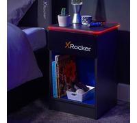 XRocker X Rocker Carbon-Tek Bedside Table With Wireless Charging and LED Lights Grey Blue, Multi
