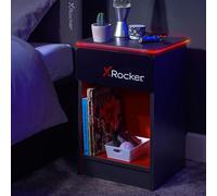 X Rocker Black Carbon Tek Bedside Table with Wireless Charging Black