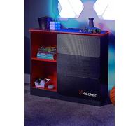 X Rocker CARBON-TEK Chest of 3 Drawers with LED Lights - Grey/Red Carbon