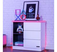 CARBON-TEK Chest of 3 Drawers with LED Lights - White