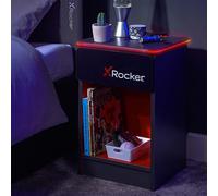 X Rocker Carbon-Tek LED Bedside Table with Wireless Charging - Red