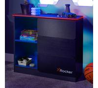 X Rocker Carbon-Tek Led Chest Of 3 Drawers - Grey / Blue Rgb