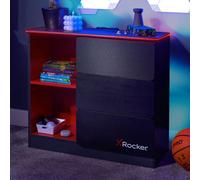 X Rocker Carbon-Tek Led Chest Of 3 Drawers - Grey / Red Rgb