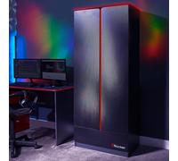 X Rocker Black Carbon Tek Wardrobe with Neo Fibre LED Black