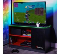 X Rocker Carbon-Tek TV Media Unit with LED Lights - Red