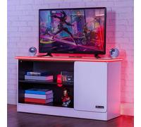 X Rocker Carbon-Tek TV Media Unit with LED Lights - White