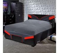 X Rocker Cerberus Gaming Bed for Kids & Teens, Upholstered Leather in Dark Red | Size: Single X Rocker Dark Red Single
