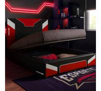 X Rocker Cerberus Single Ottoman Gaming Bed - Red