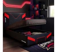 X Rocker Cerberus Mkii Ottoman Bed Frame Carbon Red