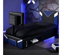 X Rocker Cerberus Twist Tv Single Gaming Bed Frame Blue