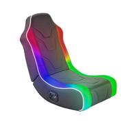 X-Rocker Chimera RGB 2.0 Folding Gaming Chair with App Controlled Lights, Built-In Speakers, Wipe-Clean Faux Leather, Floor Rocker Recliner for Kids & Teens - Black