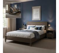 X Rocker Clara Wooden Shadow Ottoman Bed Frame - Dark Oak in Brown | Size: King X Rocker Brown King