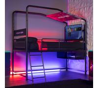 X Rocker Contra Mid Sleeper Bunk Tv Gaming Bed With Mattress - Black