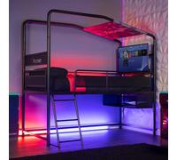 X Rocker Contra Mid Sleeper Bunk Bed with 32" TV Mount, Storage & Mattress in Black | Size: Single X Rocker Black Single