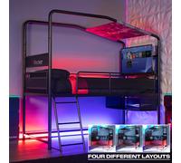 X ROCKER Contra Mid Sleeper TV Gaming Bunk Bed | 4 Ways to Build, 32" TV Mount