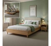 X Rocker Cooper Mixed Material Shadow Ottoman Bed - Double- Oak/natural