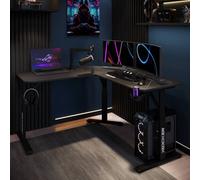 X Rocker Cougar Height Adjustable Corner Gaming Desk - Black
