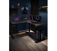 X Rocker Cougar Height Adjustable Corner Gaming Desk - Black