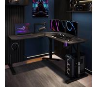 X Rocker Cougar Height Adjustable Corner Gaming Desk with Mousepad Black