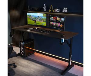 X Rocker Cougar XL Height Adjustable Gaming Desk with Mousepad Black