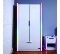 X Rocker Electra 2 Door Wardrobe with App Control LED-White