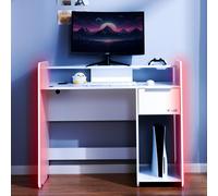 X Rocker Electra LED Gaming Desk with Wireless Charging & Lights