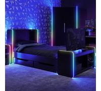 X Rocker Electra RGB Black Single Gaming Bed with Storage & LED Lights