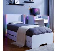 X Rocker Electra RGB White Single Gaming Bed with Storage & LED lights