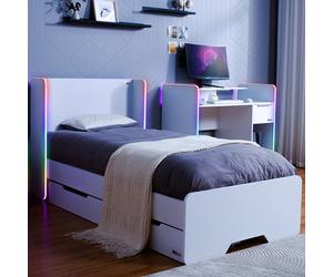 X Rocker Electra RGB White Single Gaming Bed with Storage & LED lights