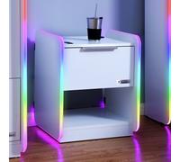 X Rocker Electra RGB Wireless Charging Bedside Table - White