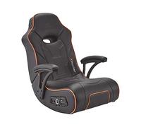 X-Rocker G-Force Gaming Chair for Kids and Juniors, 2.1 Audio Floor Rocker, Low Folding Rocking Seat with 2 Stereo Sound Speakers, Padded Foam Gaming Seat for Children for XBOX, PS4 PS5 Switch - BLACK