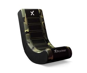 X-Rocker Geo Camo Kids Gaming Chair - Foldable Floor Rocker for Console & Video Games, Low Rocking Seat for Children & Juniors - Green, Amazon Exclusive
