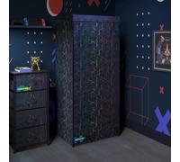 X Rocker Hex Canvas Wardrobe with Hanging Rail - Black, Black