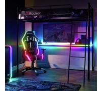 X Rocker HQ RGB LED Gaming High Sleeper With Mattress -Black