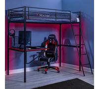 X Rocker Icarus Xl High Sleeper Gaming Bunk Bed With Desk And Mattress - Black