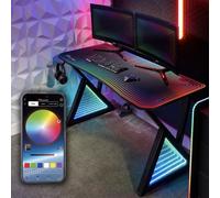 X Rocker Infinity Rgb 140Cm App-Controlled Led Gaming Desk With Full Mousepad - Carbon Black