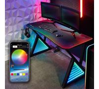 X Rocker Infinity RGB 140cm App-Controlled LED Gaming Desk with Full Mousepad in Black X Rocker Black