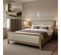 X Rocker Leonie Wooden Shadow Ottoman Bed Frame - Natural - Ash | Size: Double X Rocker Natural Double