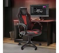 X Rocker Maverick Ergonomic Mid-Back PC Gaming Chair with Swivel in Red X Rocker Red