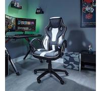 X Rocker Maverick Height Adjustable Office Gaming Chair - Black/White Carbon