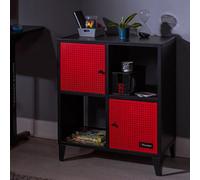 X Rocker MESH TEK Square Shelf Cabinet with 4 Cube Storage Black