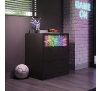 X Rocker Neonite Chest Of 3 Drawers With App Control Rgb Led Lights - Black