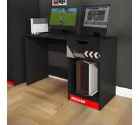 X Rocker Octane Gaming Desk with Drawer Red