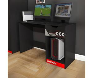 X Rocker Octane Gaming Desk with Drawer Red