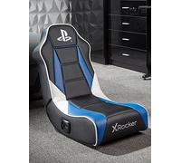 X Rocker Officiall Playstation Geist 2.0 Floor Rocker Gaming Chair - Black /Blue One Colour